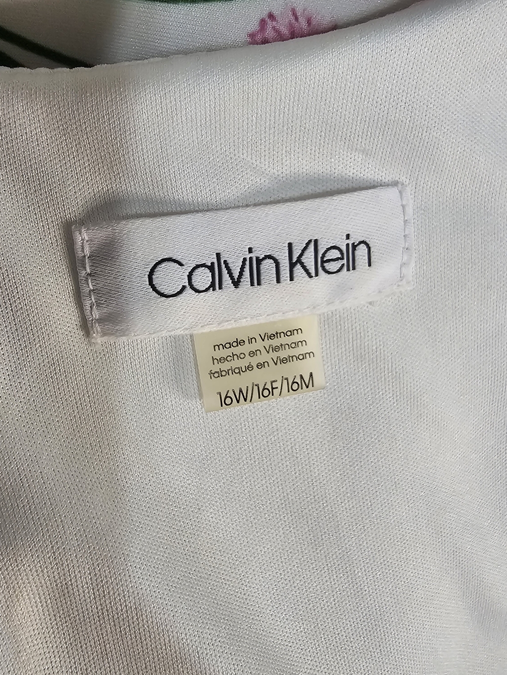 Calvin Klein Floral Hydrangea V-Neck Scuba Crepe Sheath Dress Sz 16W - Picture 7 of 9